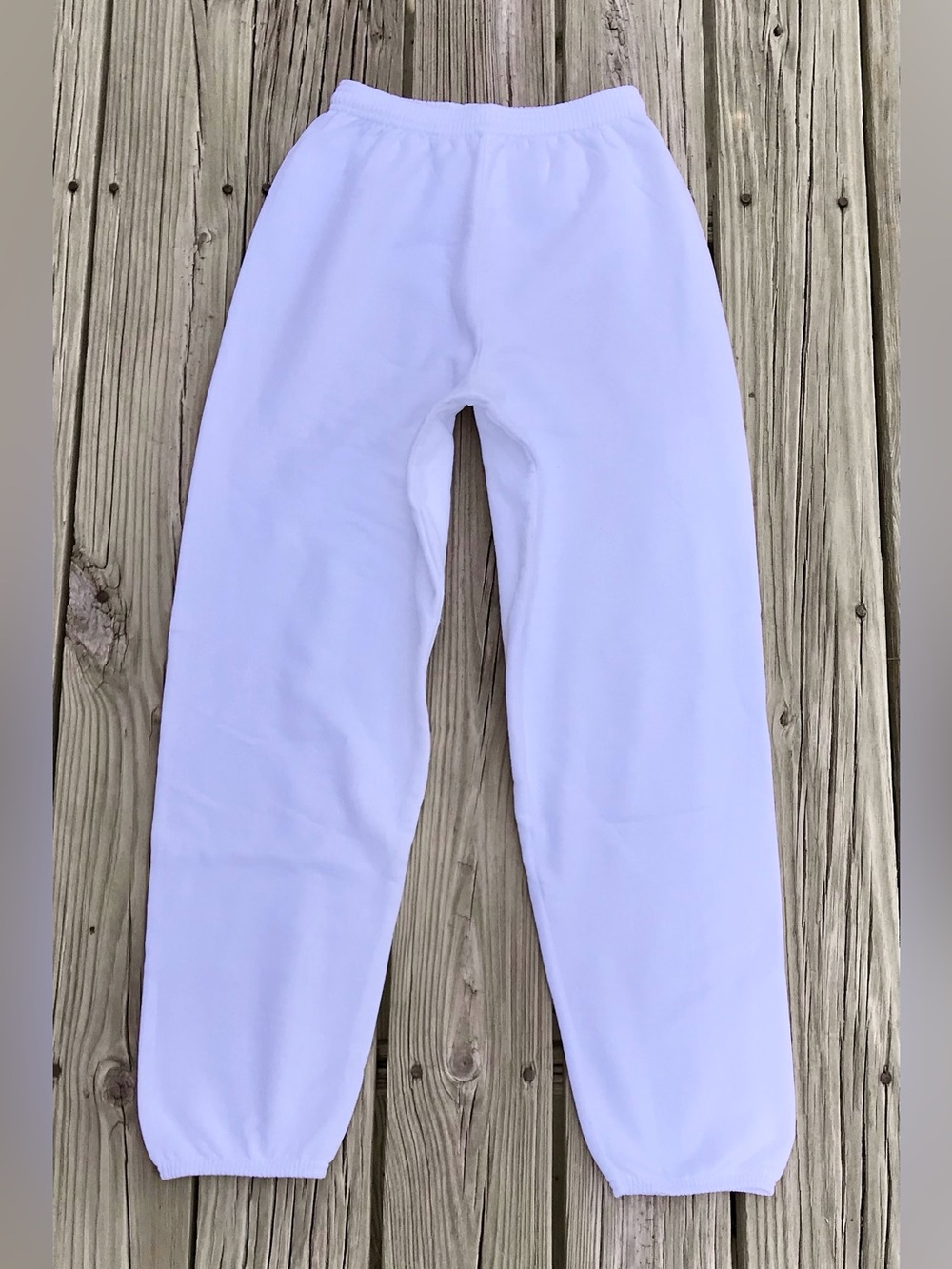 S HANES EcoSmart Solid White Drawstring Elastic Waist Sweatpants Lounge Pants